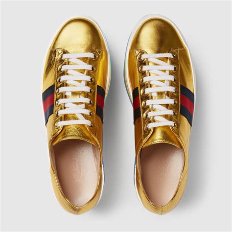 scarpe gucci dorate|sneaker donna Gucci.